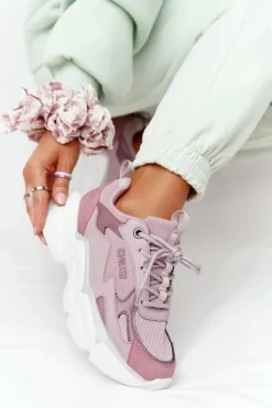 Sale Big Star Shoes Damskie Sportowe Buty Memory Foam Big Star HH274258 Fioletowe