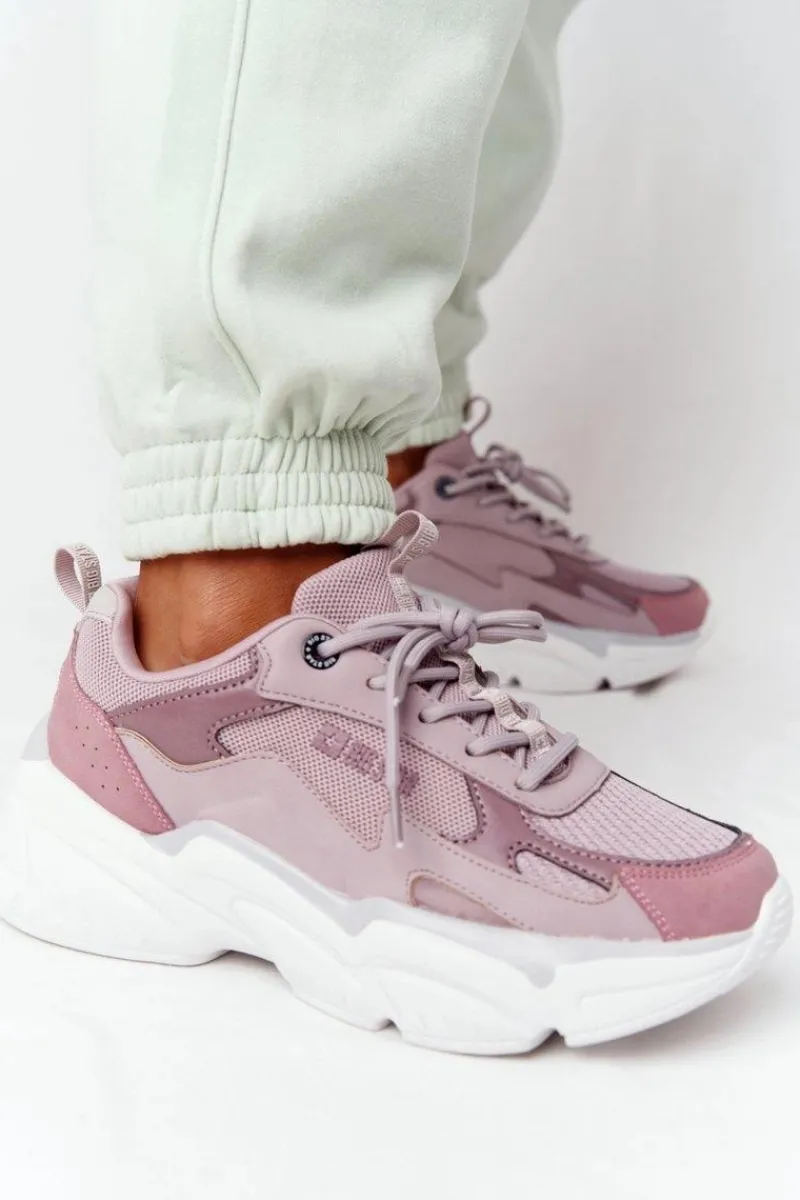 Sale Big Star Shoes Damskie Sportowe Buty Memory Foam Big Star HH274258 Fioletowe