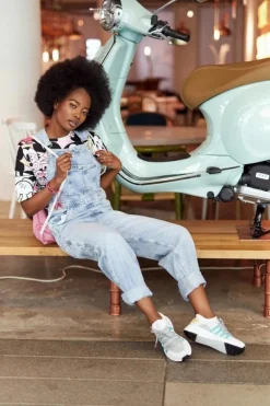 Hot Big Star Shoes Damskie Sportowe Buty Memory Foam Big Star HH274531 Biało-Szare