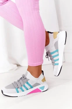 Hot Big Star Shoes Damskie Sportowe Buty Memory Foam Big Star HH274531 Biało-Szare