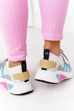 Hot Big Star Shoes Damskie Sportowe Buty Memory Foam Big Star HH274531 Biało-Szare