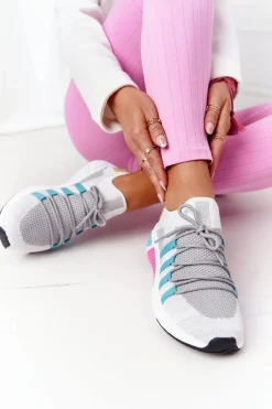 Hot Big Star Shoes Damskie Sportowe Buty Memory Foam Big Star HH274531 Biało-Szare