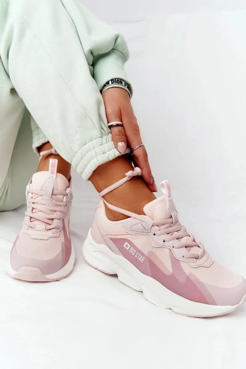 Trampki Damskie Big Star|Big Star>Big Star Shoes Damskie Sportowe Buty Memory Foam Big Star HH274811 Różowe