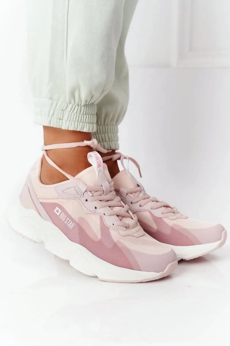 Trampki Damskie Big Star|Big Star>Big Star Shoes Damskie Sportowe Buty Memory Foam Big Star HH274811 Różowe