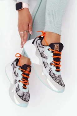 Clearance Big Star Shoes Damskie Sportowe Buty Memory Foam Big Star HH274324 Szaro-Zielone