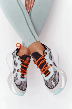 Clearance Big Star Shoes Damskie Sportowe Buty Memory Foam Big Star HH274324 Szaro-Zielone