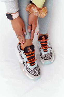 Clearance Big Star Shoes Damskie Sportowe Buty Memory Foam Big Star HH274324 Szaro-Zielone