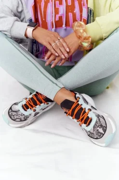 Clearance Big Star Shoes Damskie Sportowe Buty Memory Foam Big Star HH274324 Szaro-Zielone