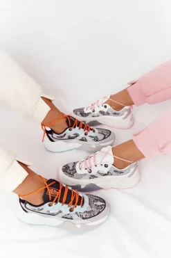 Clearance Big Star Shoes Damskie Sportowe Buty Memory Foam Big Star HH274324 Szaro-Zielone