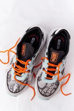 Clearance Big Star Shoes Damskie Sportowe Buty Memory Foam Big Star HH274324 Szaro-Zielone