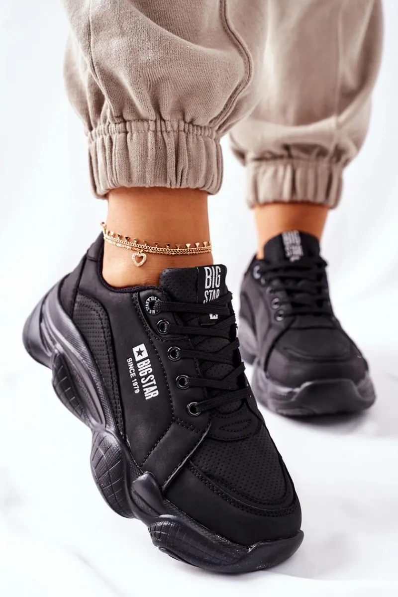 Discount Big Star Shoes Damskie Sportowe Buty Memory Foam Big Star II274356 Czarne