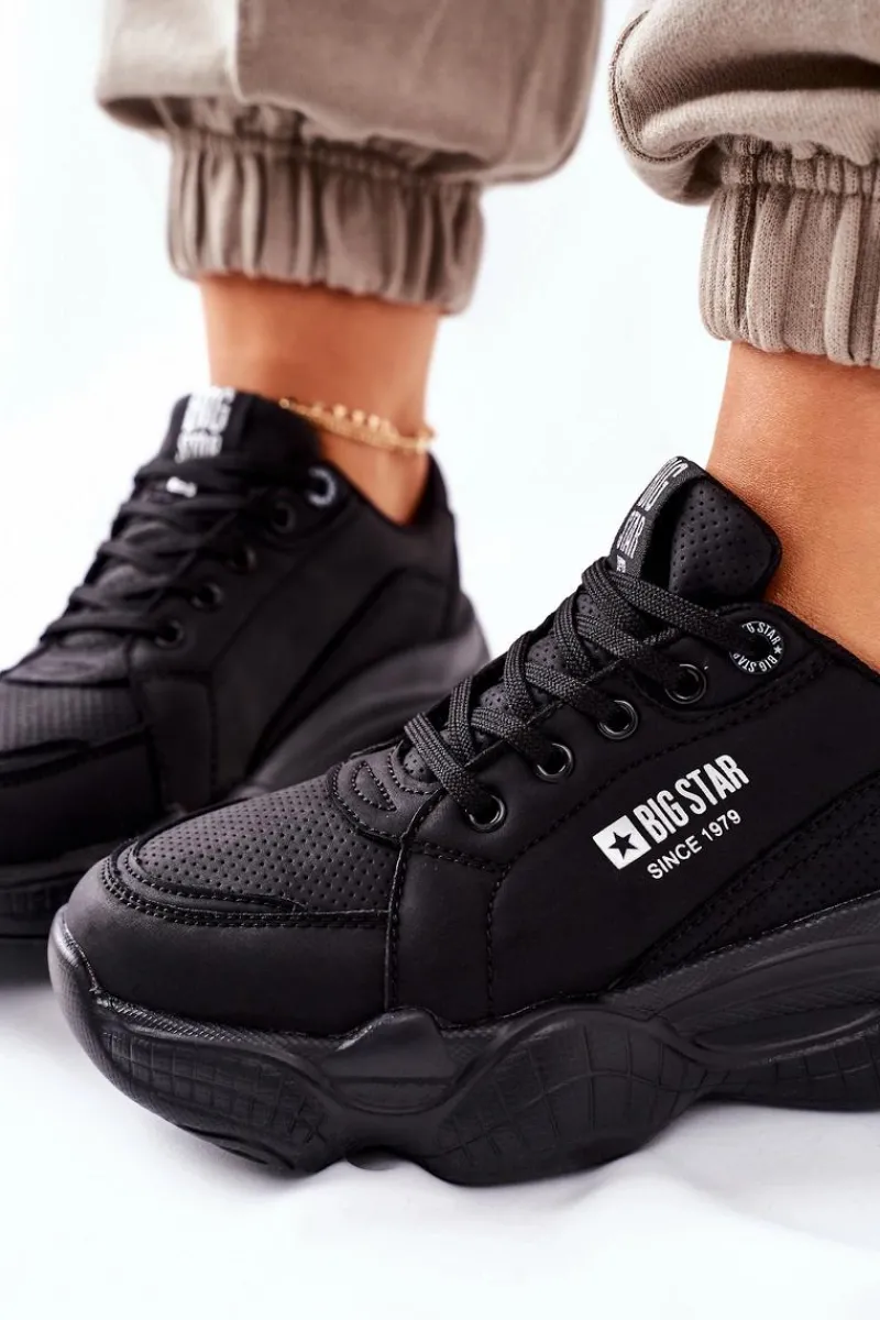 Discount Big Star Shoes Damskie Sportowe Buty Memory Foam Big Star II274356 Czarne