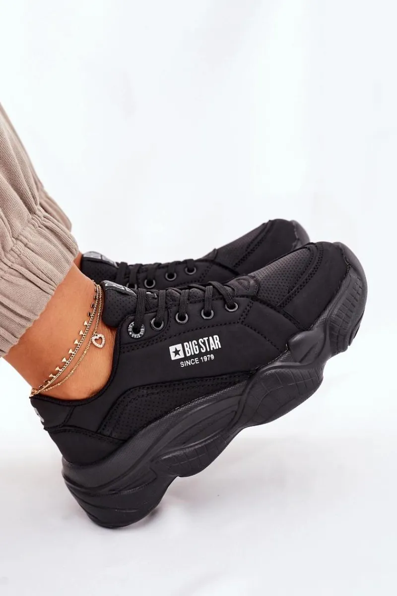 Discount Big Star Shoes Damskie Sportowe Buty Memory Foam Big Star II274356 Czarne