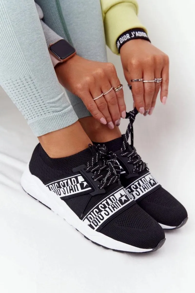 Online Big Star Shoes Damskie Sportowe Buty Memory Foam Big Star HH274359 Czarne