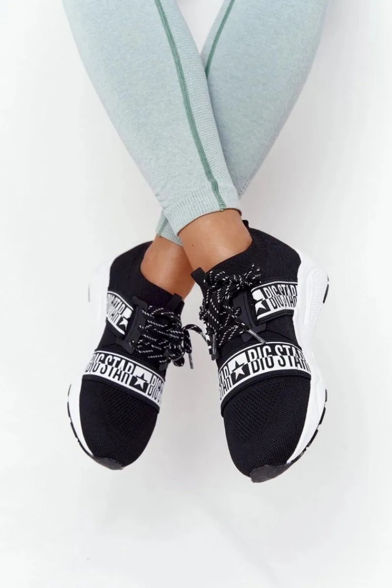 Online Big Star Shoes Damskie Sportowe Buty Memory Foam Big Star HH274359 Czarne