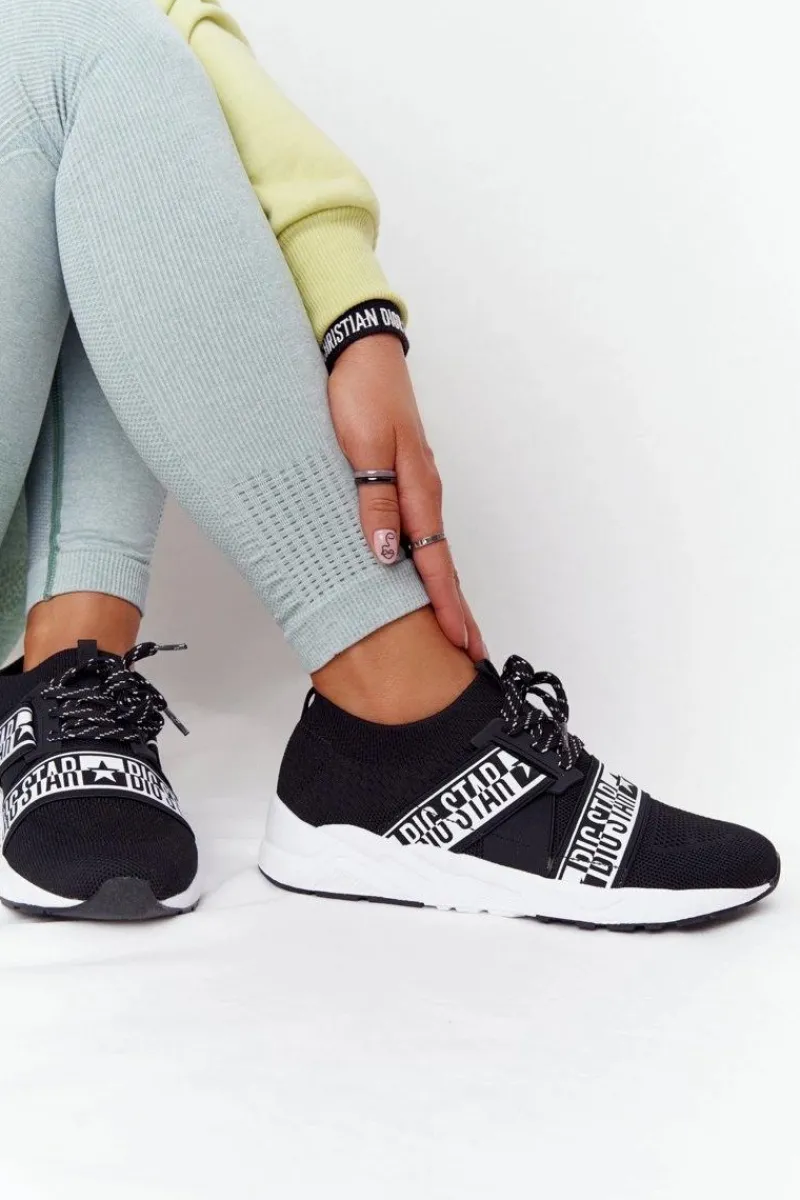 Online Big Star Shoes Damskie Sportowe Buty Memory Foam Big Star HH274359 Czarne