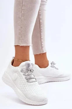 Discount Damskie Sportowe Buty Memory Foam Big Star HH274296 Białe Damskie Trampki Damskie Big Star|Buty Sportowe Na Platformie