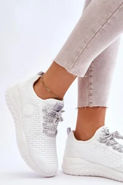 Discount Damskie Sportowe Buty Memory Foam Big Star HH274296 Białe Damskie Trampki Damskie Big Star|Buty Sportowe Na Platformie