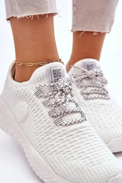 Discount Damskie Sportowe Buty Memory Foam Big Star HH274296 Białe Damskie Trampki Damskie Big Star|Buty Sportowe Na Platformie