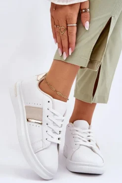 Boto Damskie Sportowe Buty Na Platformie Białe Soris