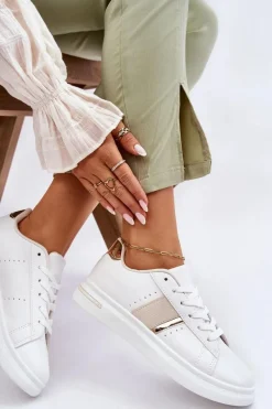 Boto Damskie Sportowe Buty Na Platformie Białe Soris