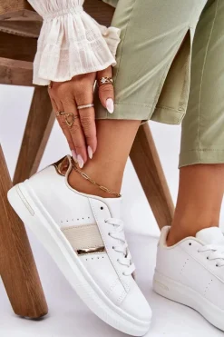 Boto Damskie Sportowe Buty Na Platformie Białe Soris