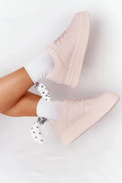 Damskie Sportowe Buty Na Platformie Różowe This Is Me Damskie Buty Sportowe Na Platformie