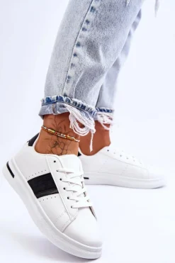 Sale Damskie Sportowe Buty Na Platformie Biało-Czarne Soris Damskie Sneakersy Damskie
