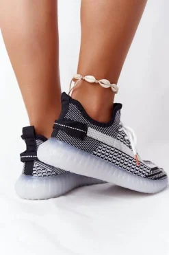 Sale Boto Damskie Sportowe Buty Na Gumowej Podeszwie Czarne Freestyler