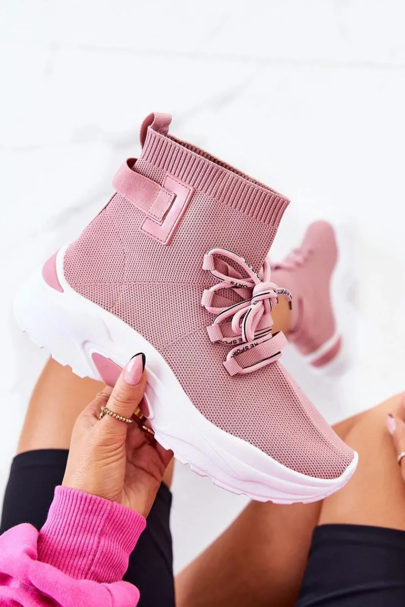 Online Damskie Sportowe Buty Skarpetkowe Różowe KeSports Damskie Buty Sportowe Na Platformie