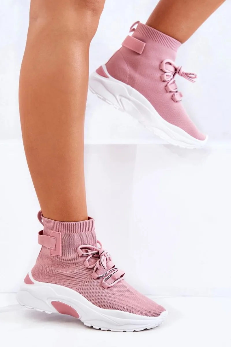 Online Damskie Sportowe Buty Skarpetkowe Różowe KeSports Damskie Buty Sportowe Na Platformie