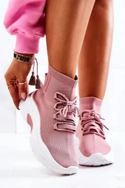 Online Damskie Sportowe Buty Skarpetkowe Różowe KeSports Damskie Buty Sportowe Na Platformie