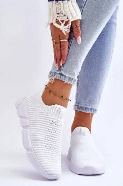 Trampki Damskie Slip-On|Trampki Damskie Big Star>Big Star Shoes Damskie Sportowe Buty Slip-on Big Star DD274460 Białe