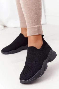 Hot Boto Damskie Sportowe Buty Slip-on Czarne Yoga Class