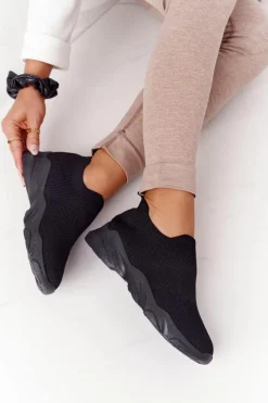 Hot Boto Damskie Sportowe Buty Slip-on Czarne Yoga Class