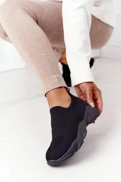 Hot Boto Damskie Sportowe Buty Slip-on Czarne Yoga Class