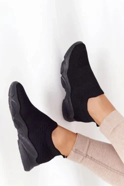 Hot Boto Damskie Sportowe Buty Slip-on Czarne Yoga Class