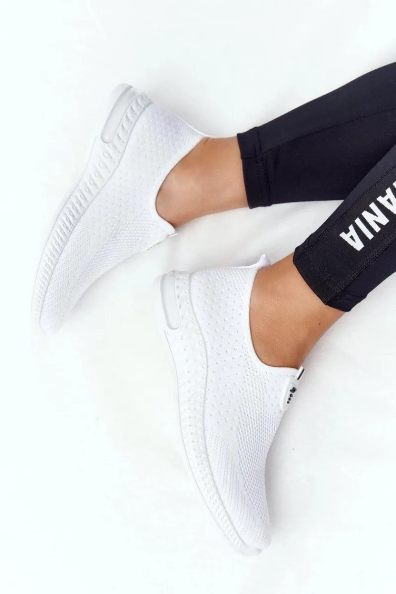 Trampki Damskie Slip-On>Boto Damskie Sportowe Buty Slip-on Białe Be Stretchy