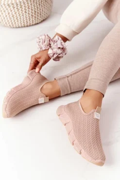 Outlet Damskie Sportowe Buty Slip-on Beżowe Marathon Damskie Trampki Damskie Slip-On