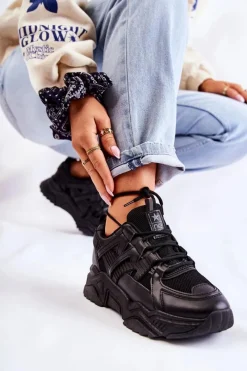 Sale Evento Damskie Sportowe Buty Sneakersy Czarne Daren