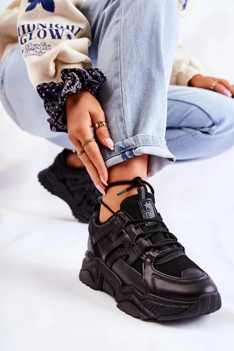 Sale Evento Damskie Sportowe Buty Sneakersy Czarne Daren