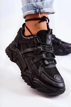 Sale Evento Damskie Sportowe Buty Sneakersy Czarne Daren