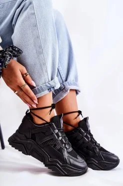 Sale Evento Damskie Sportowe Buty Sneakersy Czarne Daren