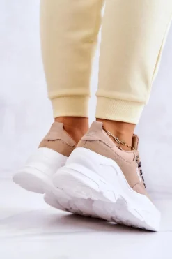 Online Big Star Shoes Damskie Sportowe Buty Sneakersy Big Star JJ274A222 Beżowe