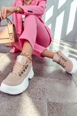 Online Big Star Shoes Damskie Sportowe Buty Sneakersy Big Star JJ274A222 Beżowe