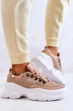 Online Big Star Shoes Damskie Sportowe Buty Sneakersy Big Star JJ274A222 Beżowe