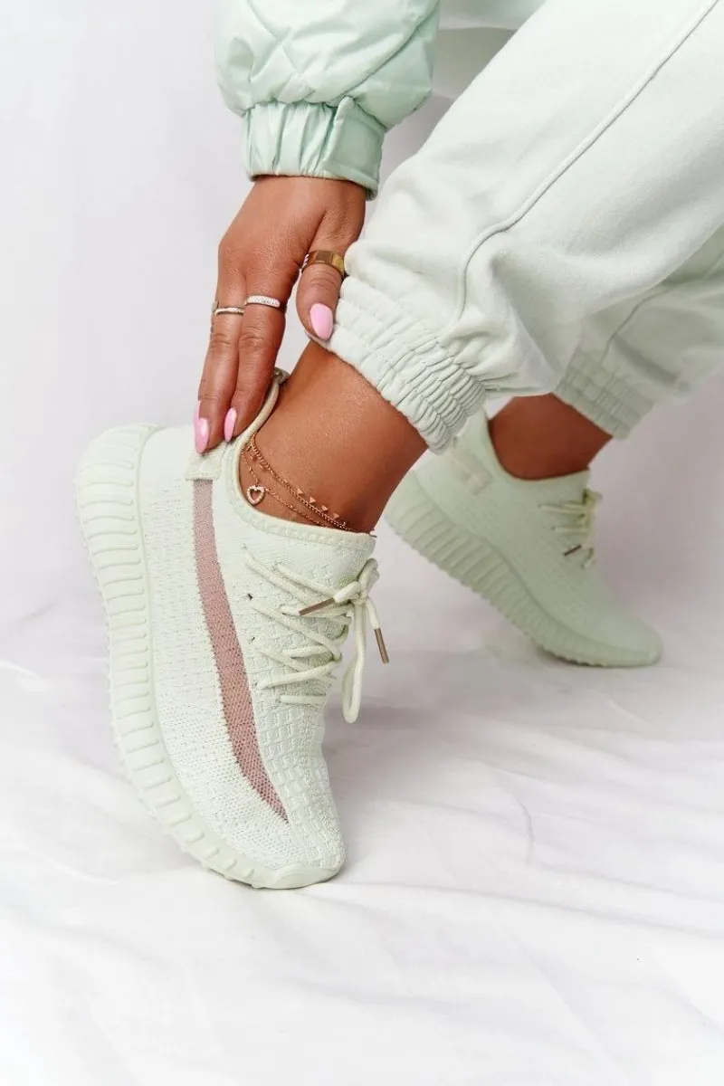 Discount Damskie Sportowe Buty Sneakersy Jasnozielone Amazing Damskie Buty Sportowe Na Platformie