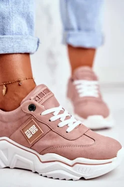 Hot Damskie Sportowe Buty Sneakersy Big Star GG274210 Różowe Damskie Trampki Damskie Big Star|Big Star