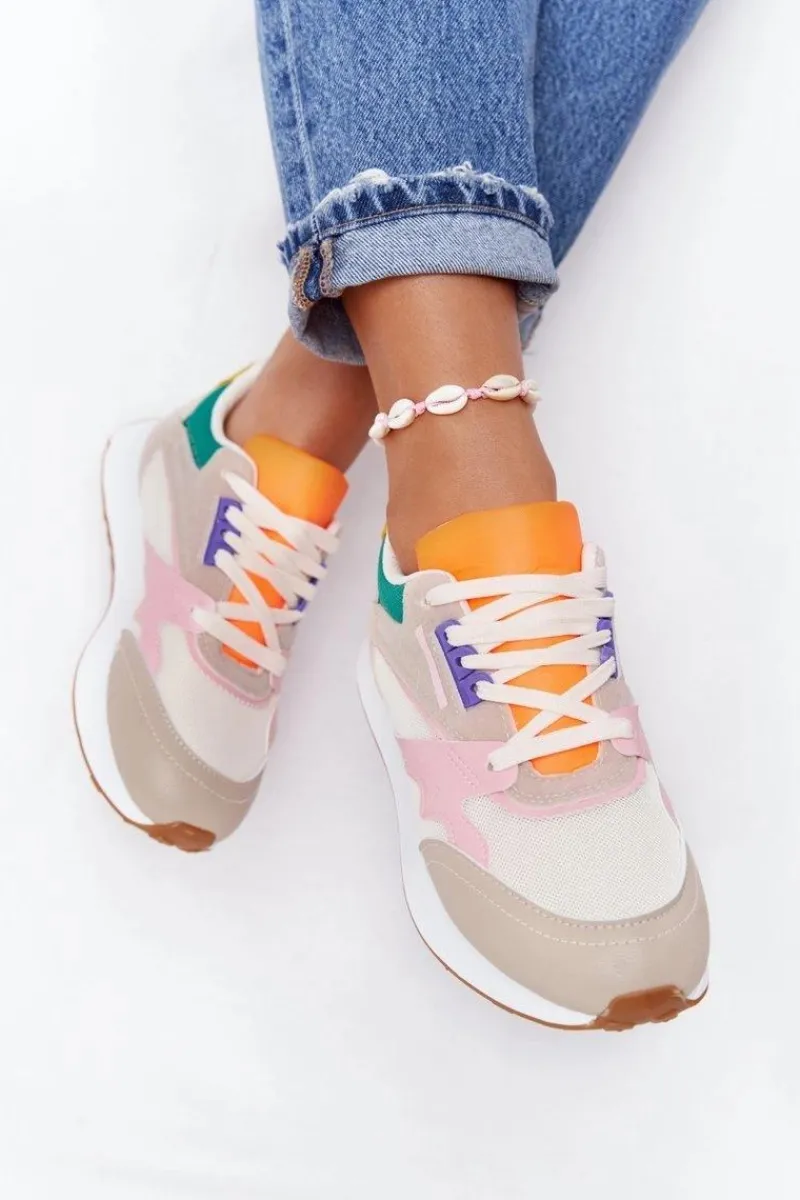 Boto Damskie Sportowe Buty Sneakersy Beżowe After Hours