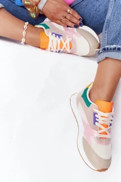 Boto Damskie Sportowe Buty Sneakersy Beżowe After Hours